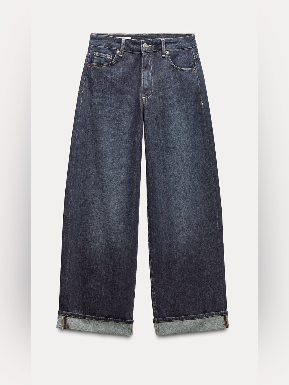 Very COOL Zara Wide-Leg Jeans in Dark Blue